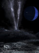 A Small Geyser on Triton with Neptune in the background poster print