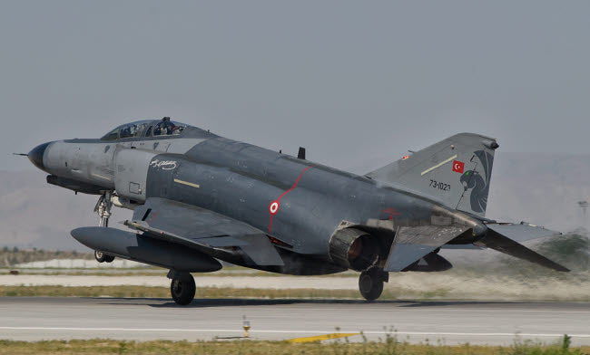 F-4 Phantom of the Turkish Air Force Taking Off from Konya Air Base Poster Print