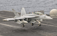 EA-18G Growler trap landing on USS George H.W. Bush poster print.