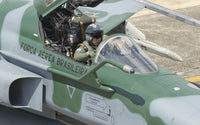 Close-up of a pilot in the cockpit of a Brazilian Air Force F-5 aircraft poster print.