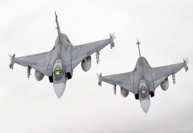 Hungarian Air Force JAS-39 Gripen over Lithuania Poster Print