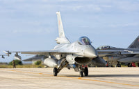 Polish Air Force F-16 taxiing at Trapani Air Base poster print