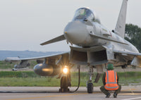 F-2000 Typhoon at Trapani Air Base during NATO Exercise Trident Juncture 2015 poster print.