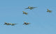 Bulgarian Air Force MiG-21, MiG-29 and Su-25 aircraft flying poster print.