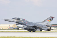 Turkish Air Force F-16 landing on runway in Konya, Turkey - Poster Print