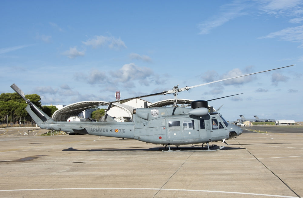 Spanish Navy AB-212 helicopter poster print at Rota Naval Air Station.