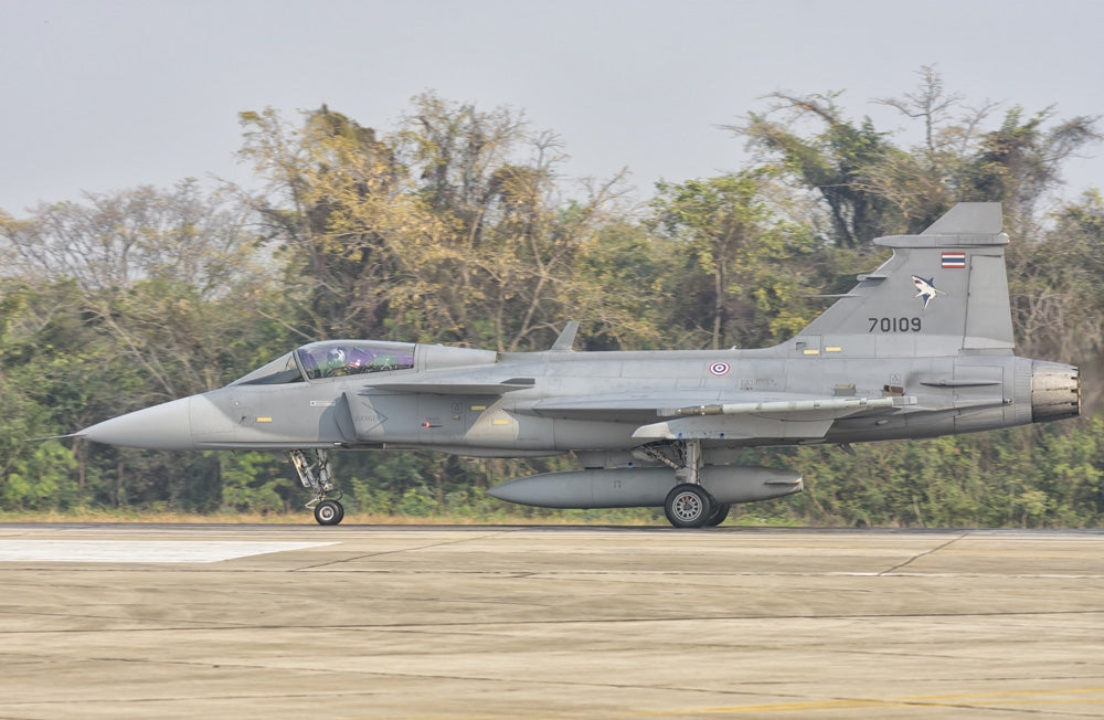 Royal Thai Air Force Saab Jas-39 Gripen during Exercise Cope Tiger 2016 Poster Print.