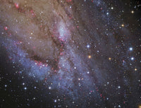 The Southwest Spiral Arm of Messier 31 Poster Print showcasing the Andromeda Galaxy.