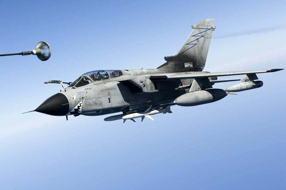 Italian Air Force Tornado IDS in-flight refueling poster print