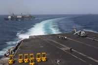 U.S. Navy ships replenishment at sea exercise poster print.