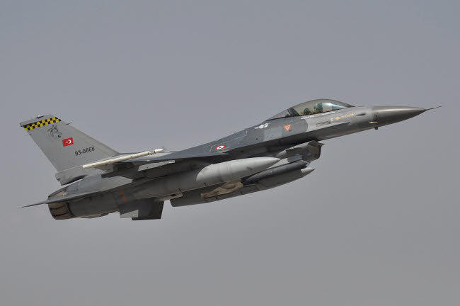 Turkish Air Force F-16C Taking Off Poster Print by Giorgio Ciarini