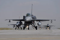 Turkish Air Force F-16C/D Block 52+ aircraft taxiing on the runway poster print