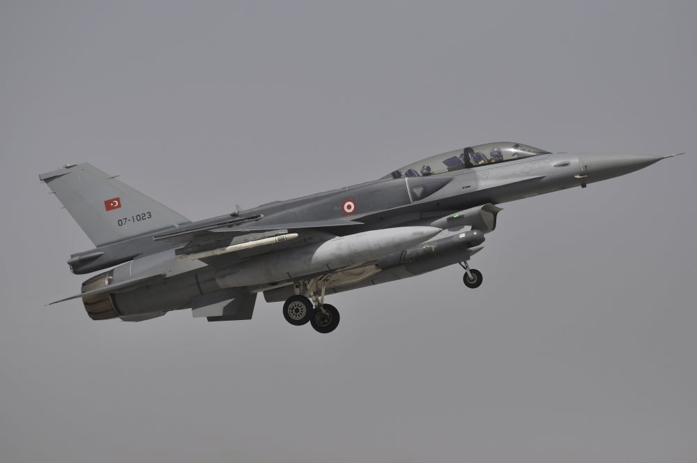 Turkish Air Force F-16D Block 52+ Landing at Konya Air Base Poster Print
