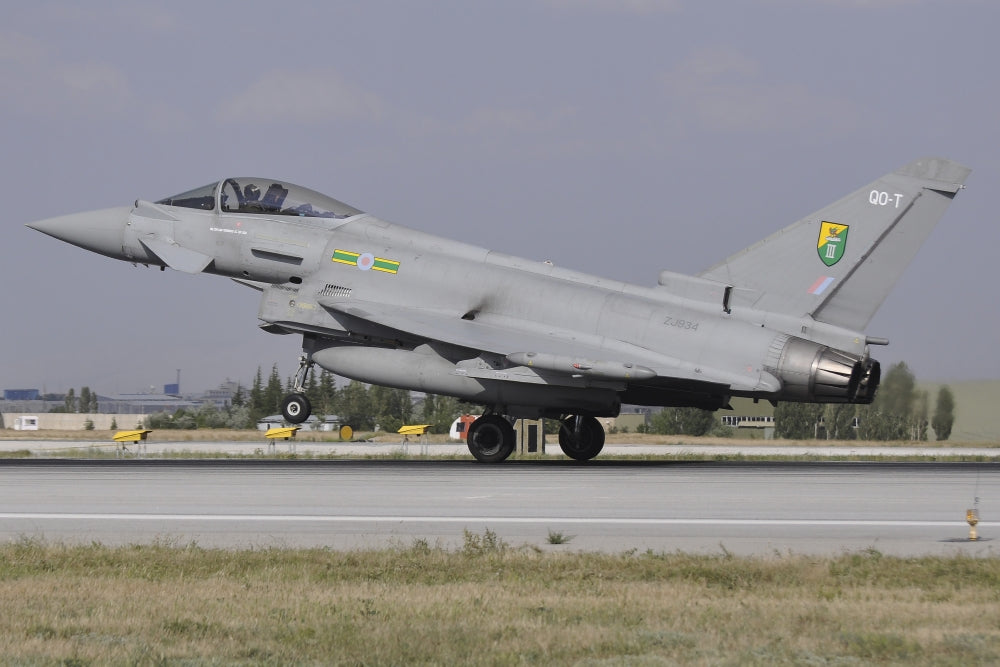 Eurofighter Typhoon FGR4 landing at Konya Air Base poster print