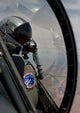 F-16 pilot checks wingman position during test mission poster print