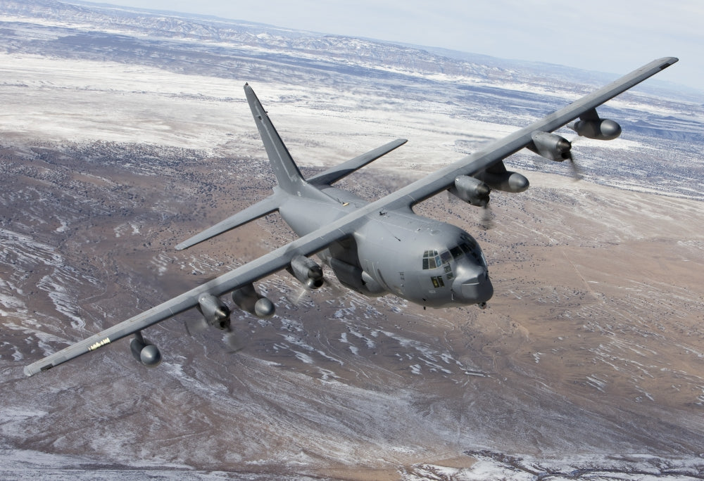 MC-130 aircraft from the 550th Special Operations Squadron training mission poster print