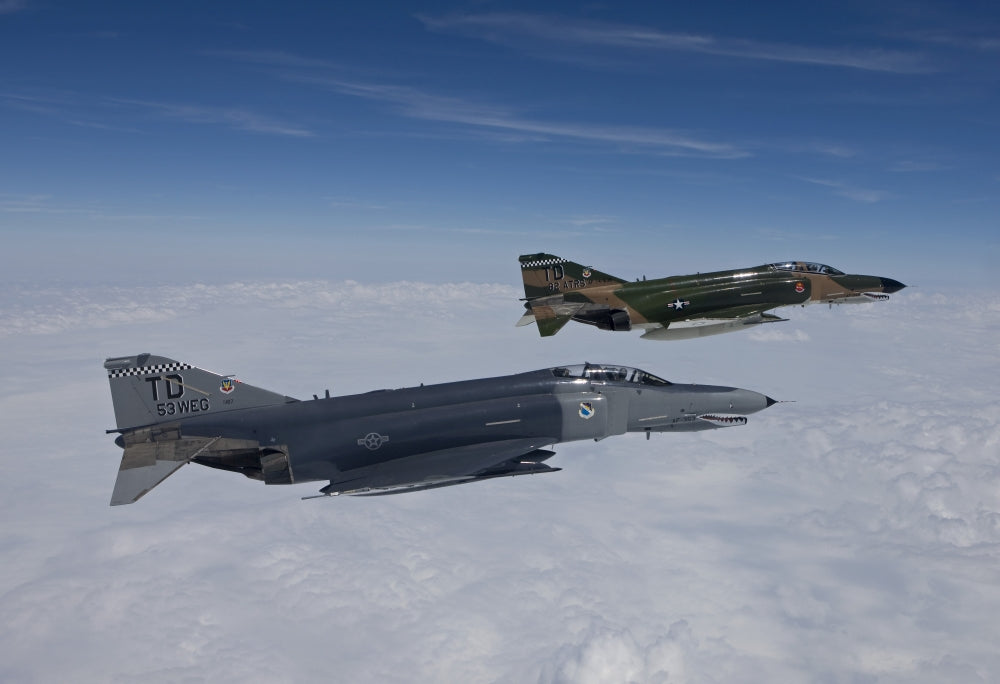 Poster of two QF-4E aircraft flying over the Gulf of Mexico