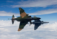 Two QF-4E aircraft flying over the Gulf of Mexico poster print.