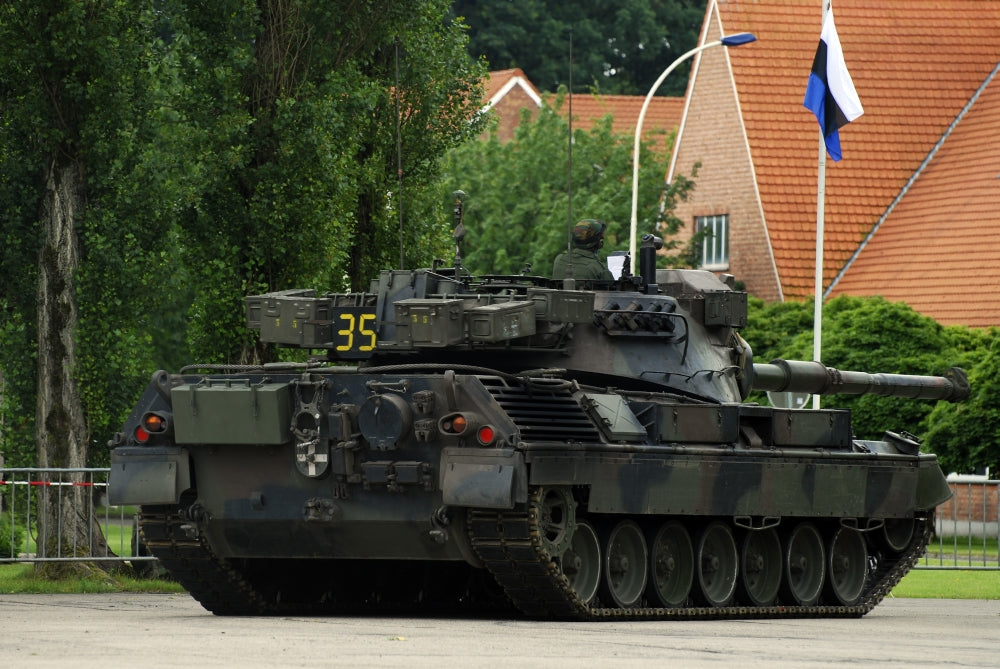 The Leopard 1A5 MBT of the Belgian Army Poster Print showcasing the tank in action.