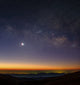 Milky Way and Venus Poster Print showcasing a celestial scene in morning twilight.