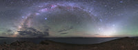 Milky Way and zodiacal light poster print over Lake Namtso, Tibet