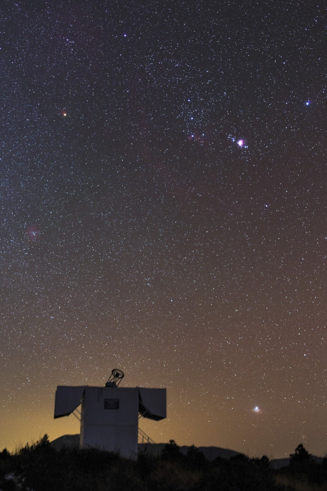 Poster print of the constellation Orion and Sirius taken at the Yunnan Astronomical Observatory in China.