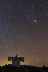 Poster print of the constellation Orion and Sirius taken at the Yunnan Astronomical Observatory in China.