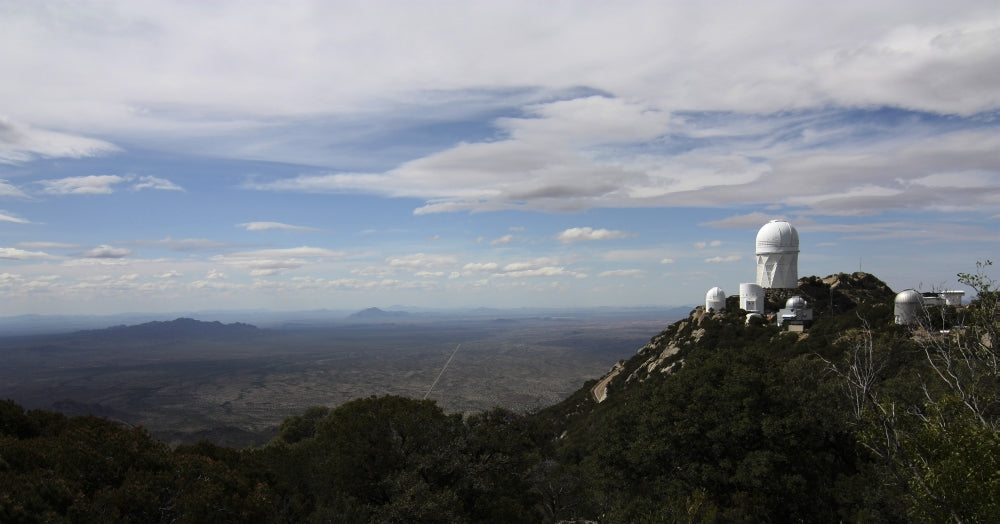 Kitt Peak Observatory domes and surrounding area poster print.