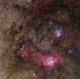 Lagoon Nebula and Trifid Nebula Poster Print from Sagittarius Constellation