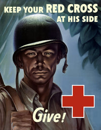 World War II propaganda poster featuring a US soldier in the jungle.