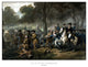 Digitally restored vintage print of George Washington on horseback at the Battle of the Monongahela.