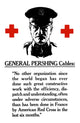 Vintage World War I poster featuring General John Pershing with two red crosses.