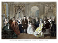 Benjamin Franklin's Reception at the Court of France vintage print