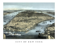 Vintage New York City Cityscape Print from 1850