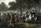 Vintage print of George Washington leading troops at the Battle of the Monongahela