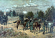 Vintage Civil War poster of the Battle of Missionary Ridge, historical art print.