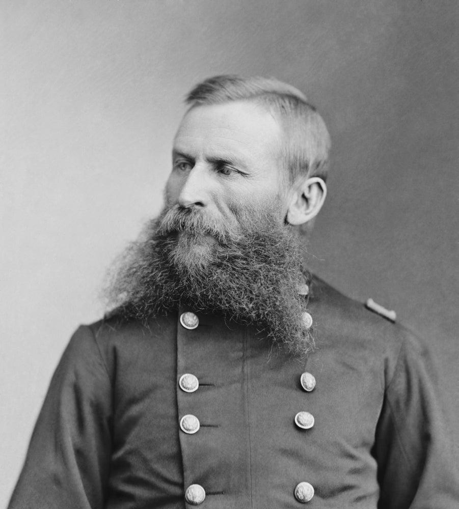 Vintage American Civil War photo of Union Army General George Crook, historical poster print.