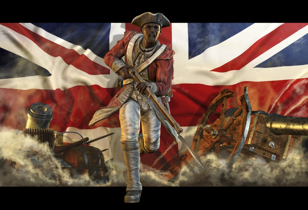 Black Slave Fighting for the British in the American Revolution Poster Print by Kurt Miller