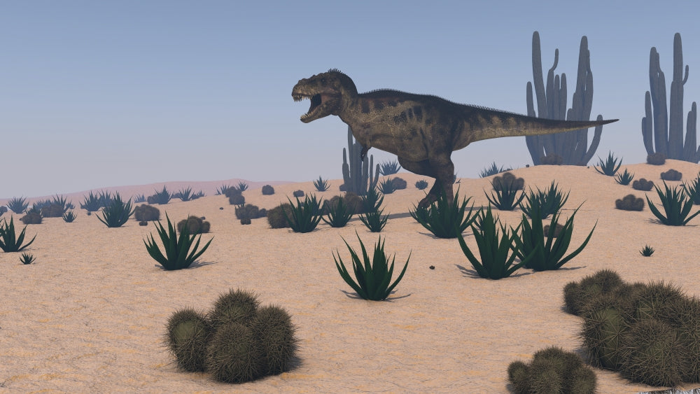 Tyrannosaurus Rex Hunting in the Desert Poster Print