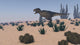 Tyrannosaurus Rex Hunting in the Desert Poster Print