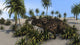 Brown Einiosaurus in a lush tropical setting poster print