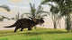 Einiosaurus walking in a field poster print