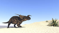 Einiosaurus Walking Across a Barren Landscape Poster Print