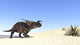 Einiosaurus Walking Across a Barren Landscape Poster Print