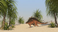 Kentrosaurus Walking in a Tropical Environment Poster Print