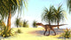 Utahraptor in a Prehistoric Environment Poster Print showcasing a dinosaur in lush greenery.