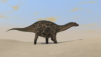 Dicraeosaurus Walking Across a Barren Landscape Poster Print