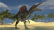 Spinosaurus hunting for its next meal in shallow waters poster print