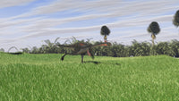 Gigantoraptor Running Across an Open Field Poster Print