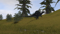 Spinosaurus Walking Across a Grassy Field Poster Print